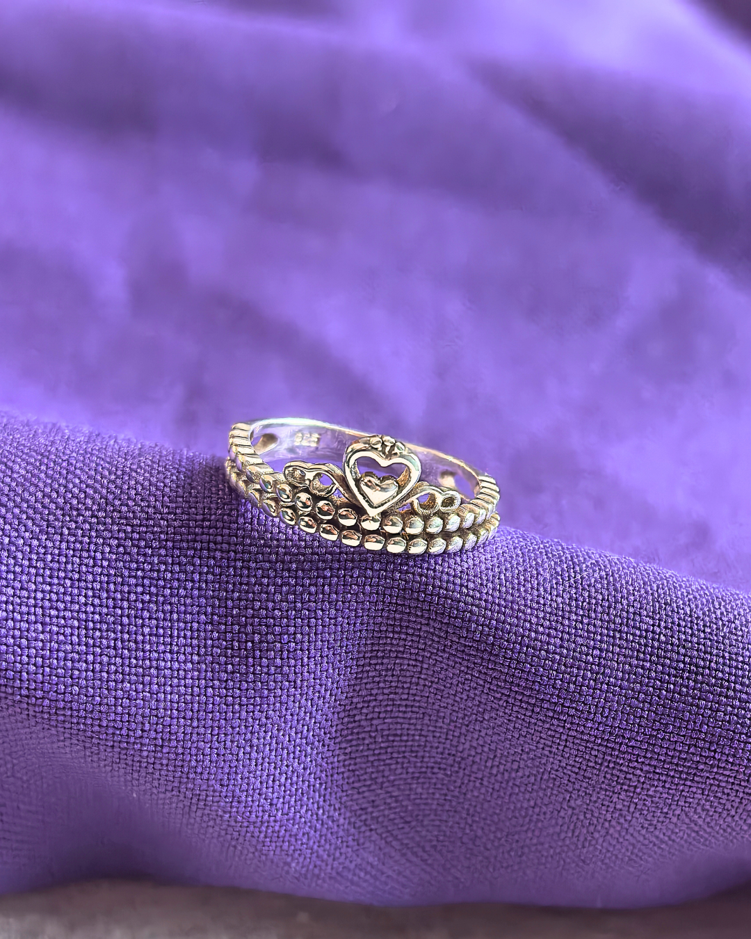 Anillo corona corazón