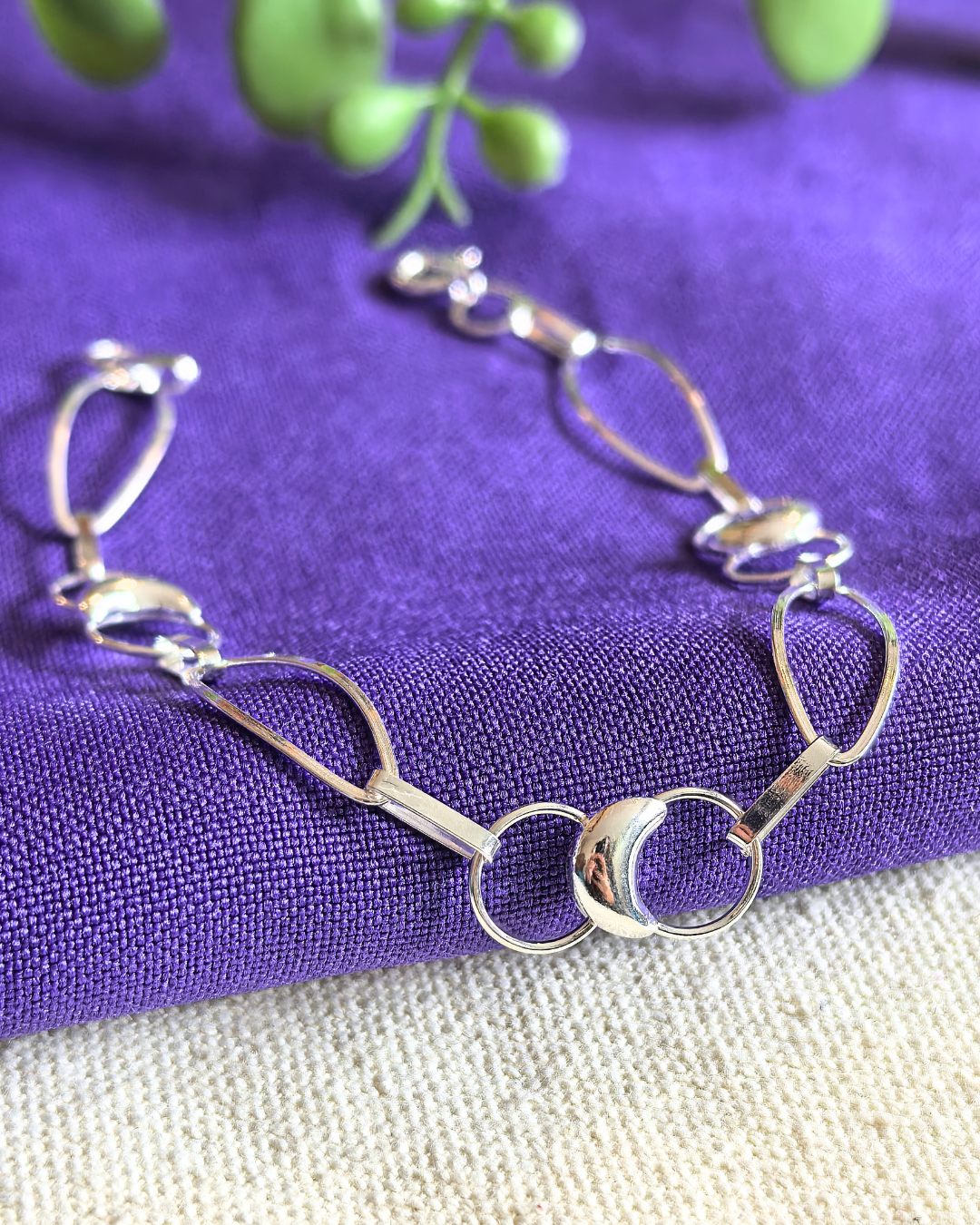 Pulsera medias lunas y óvalos