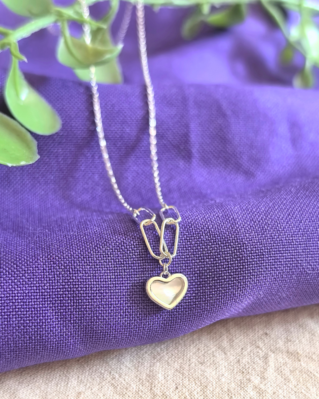 Collar corazón nácar