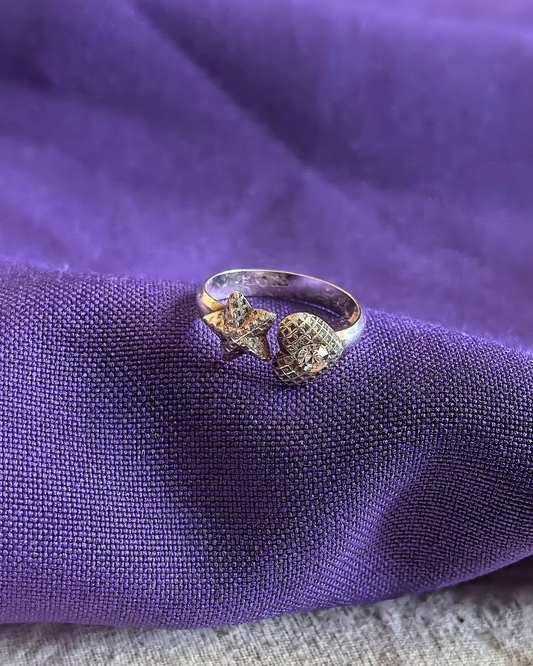 Anillo midi facetado