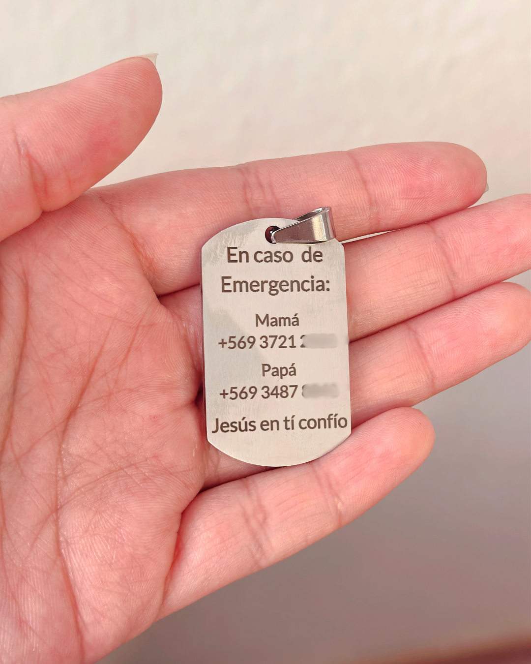 Collar placa estilo militar 40x19mm