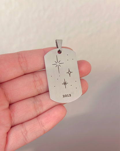 Collar placa estilo militar 40x19mm