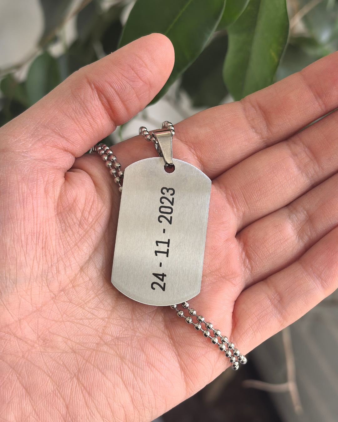 Collar placa estilo militar 40x19mm