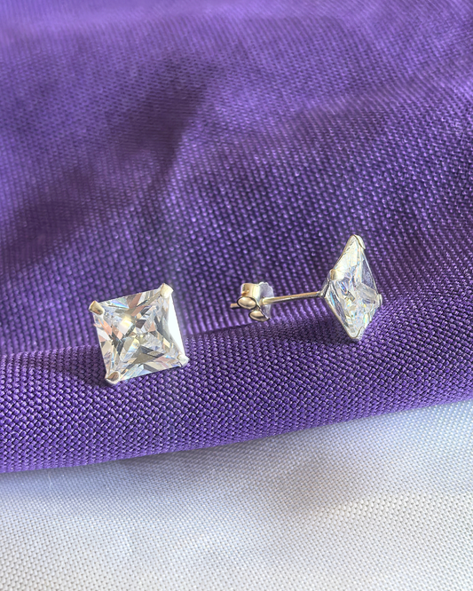 Aro circón cuadrado 8x8mm